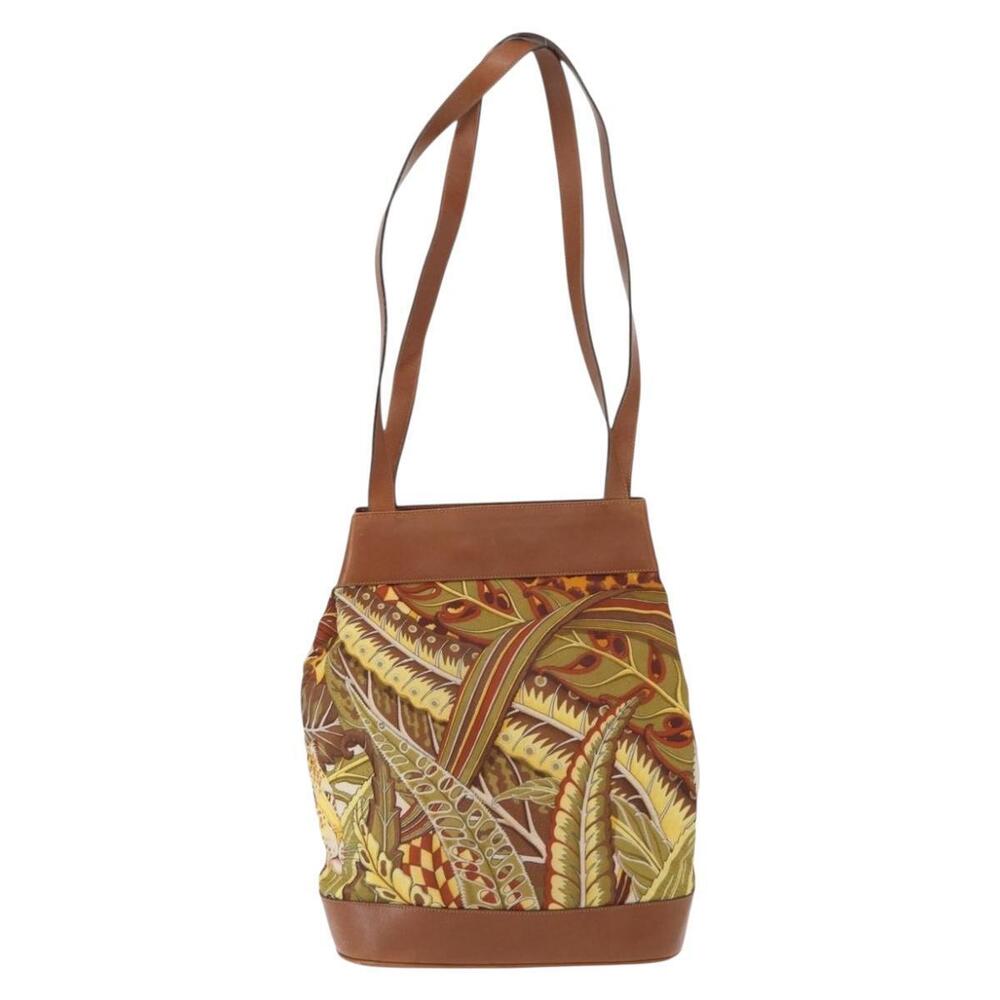 Salvatore Ferragamo Shoulder Bag Canvas Brown Gold Auth 151697 - Picture 2 of 16